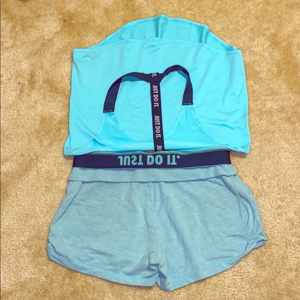 - Nike workout top and shorts-Teal